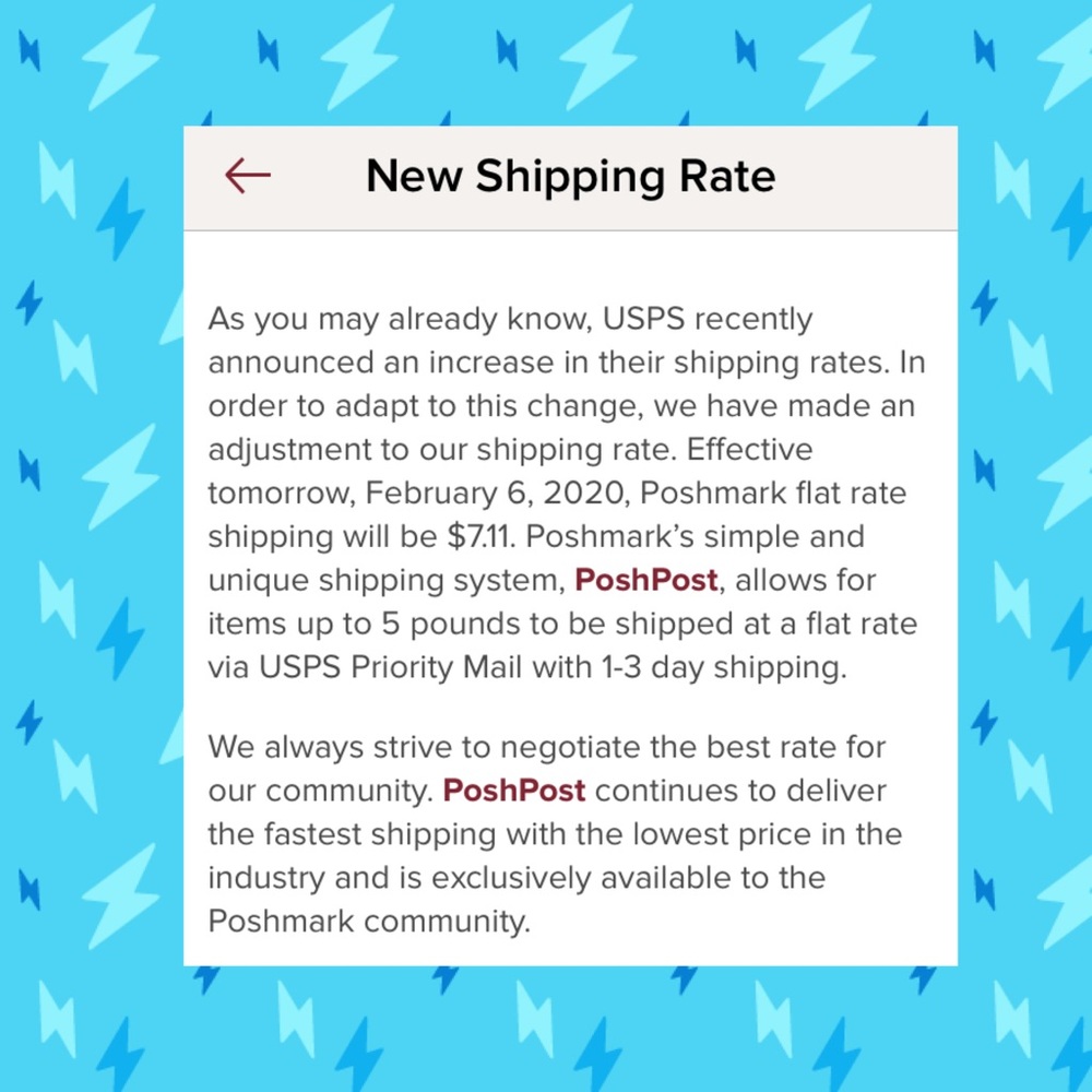 Reminder of NEW Shipping rates